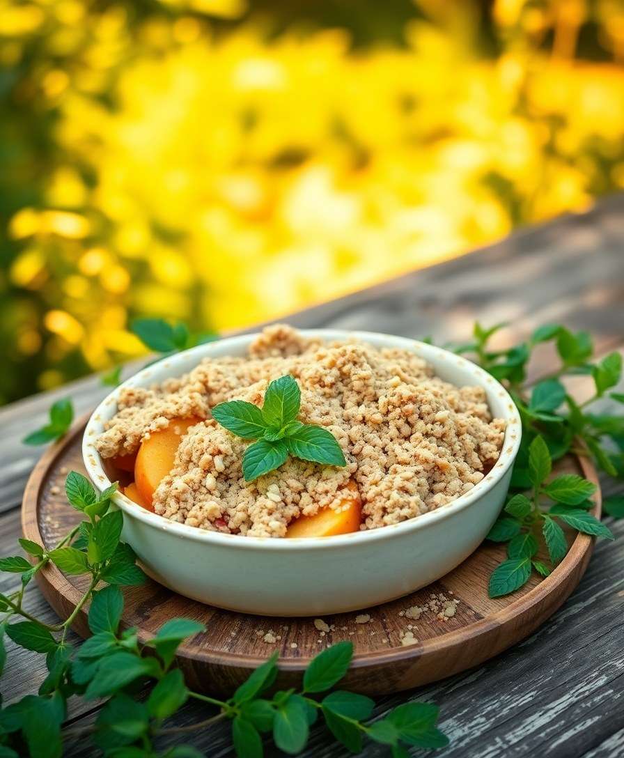 Summer Peach Crumble with Zesty Ginger