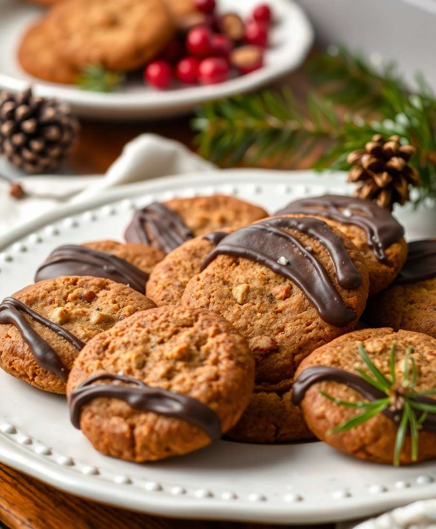 Decadent Dark Chocolate Dipped Gingerbread Cookies