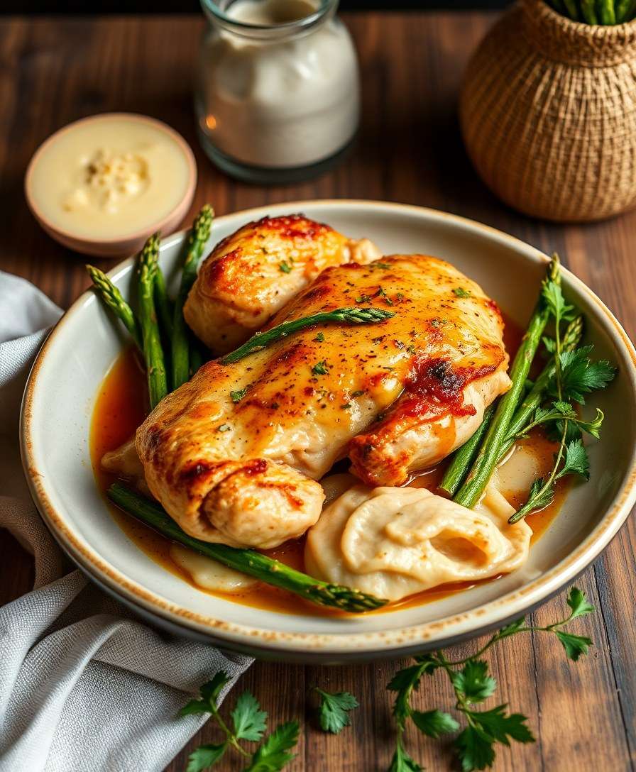 Crispy Oven-Baked Chicken with Roasted Asparagus