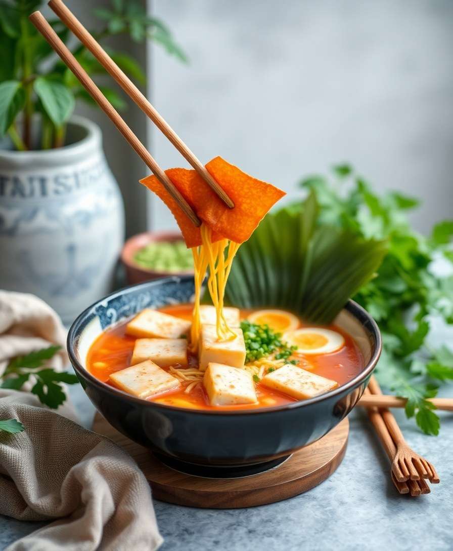 Spicy Miso Ramen with Crispy Tofu