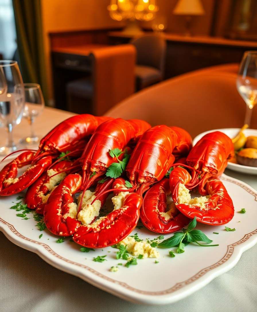 Gourmet Steamed Lobster with Zesty Herb Butter