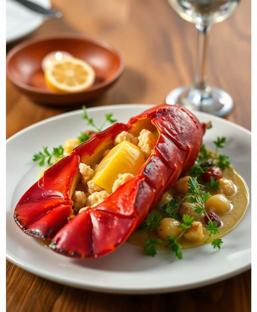 Gourmet Roasted Lobster with Lemon-Garlic Butter