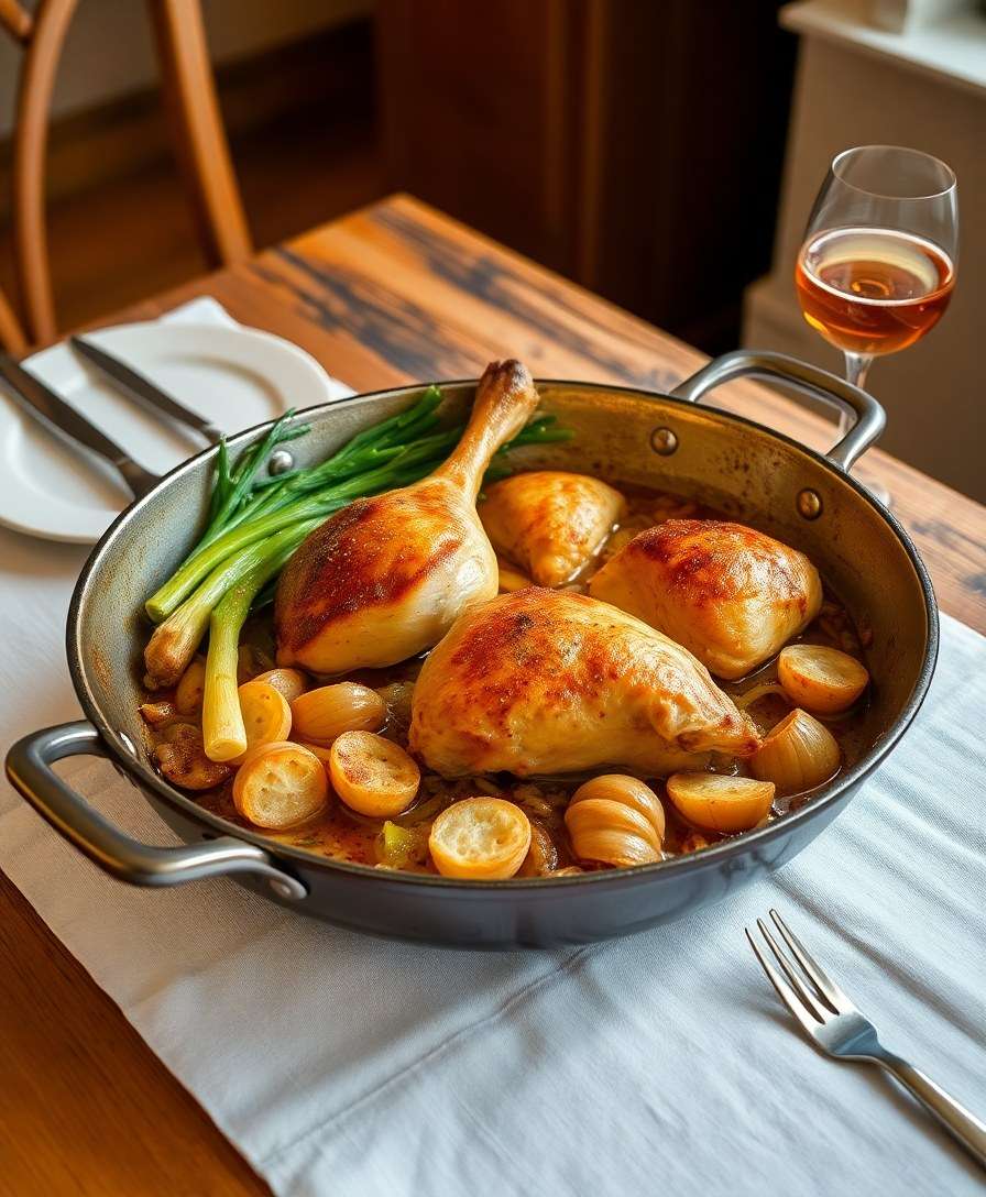 Gourmet Cider-Braised Chicken & Leeks