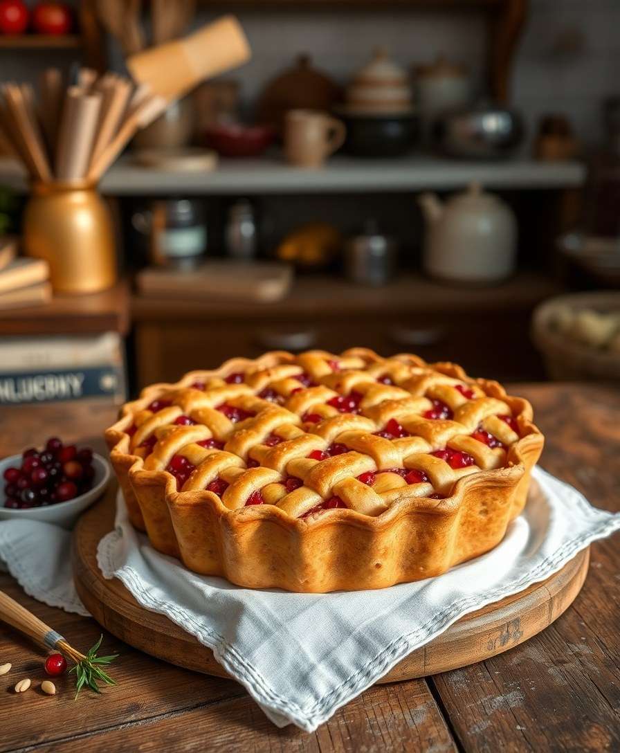 Decadent Pomegranate Cardamom Apple Pie