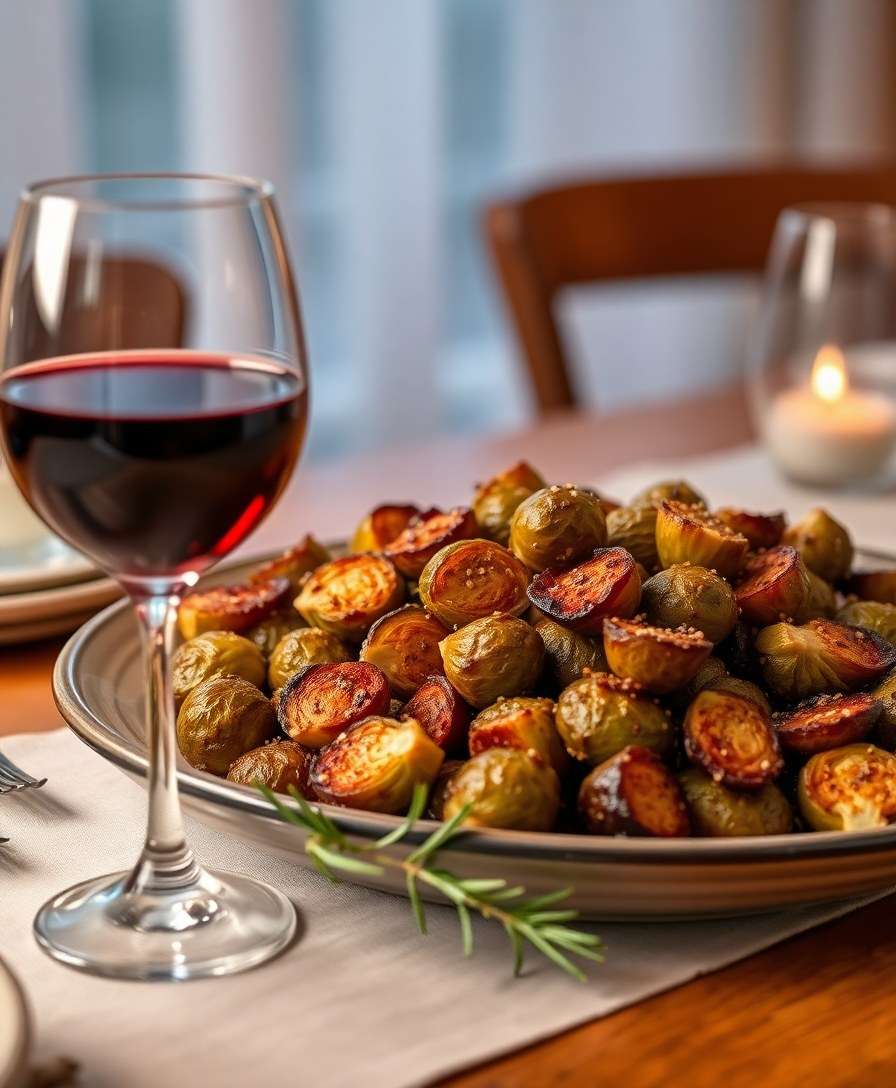 Crispy Roasted Brussels Sprouts with Balsamic Glaze