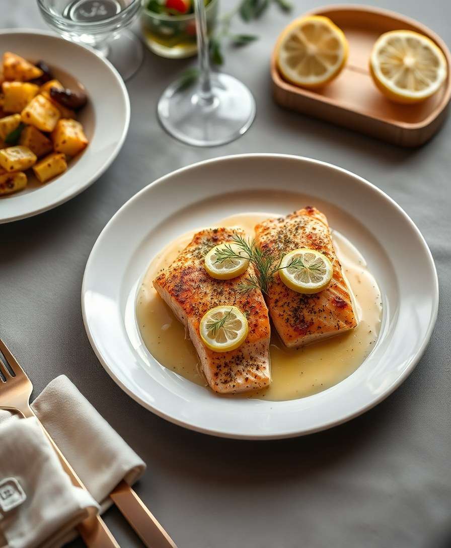 Crispy Pan-Seared Salmon with Lemon-Dill Sauce