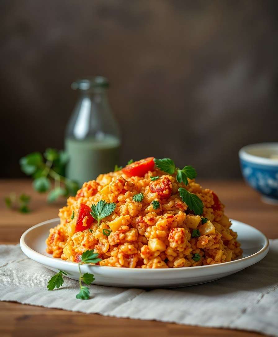 Crispy Cheddar Tomato Rice