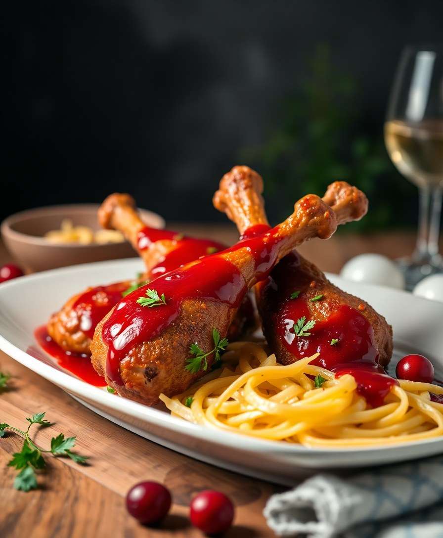 Crispy Air Fryer Turkey Legs with Tangy Cranberry Glaze