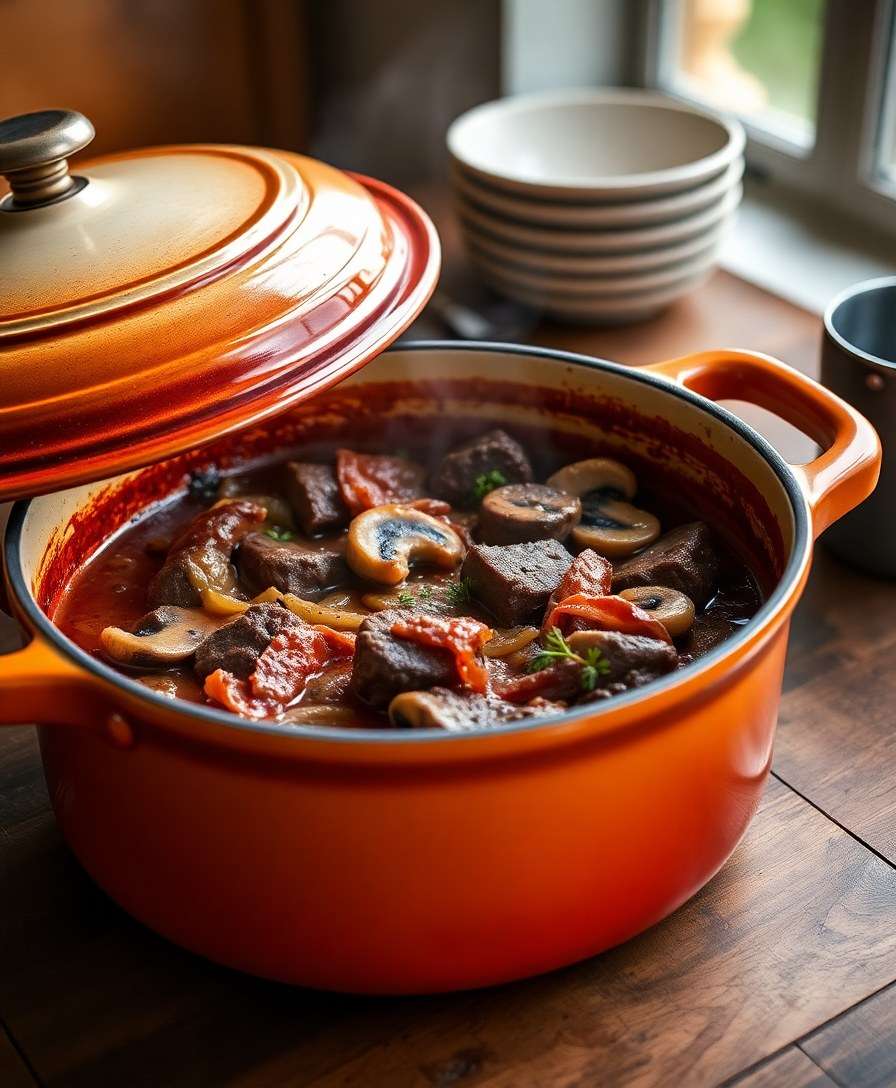 Decadent Boeuf Bourguignon with Crispy Bacon