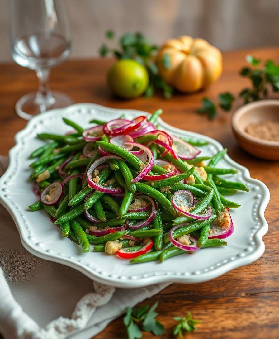 Zesty Lime Green Beans with Red Onion