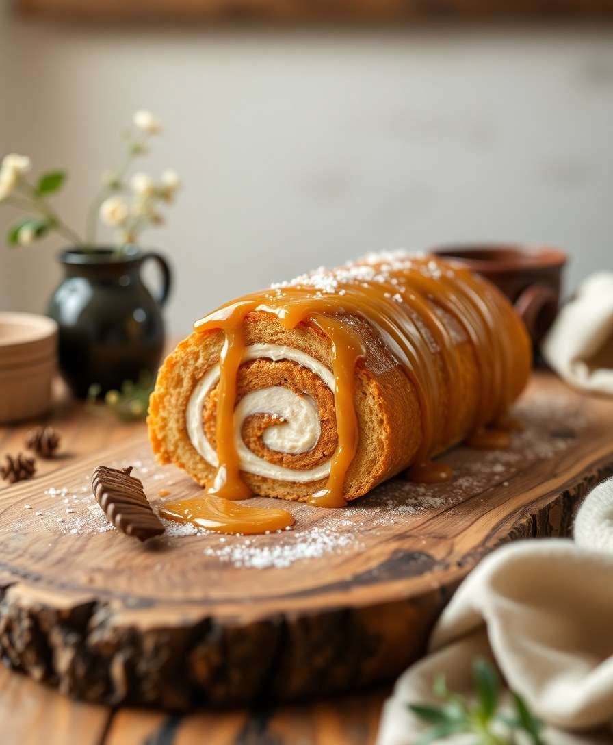 Decadent Banana Roll with Caramel Glaze