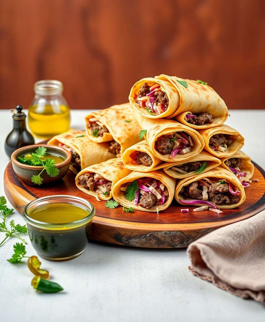 Savory Lamb Flatbreads with Zesty Slaw