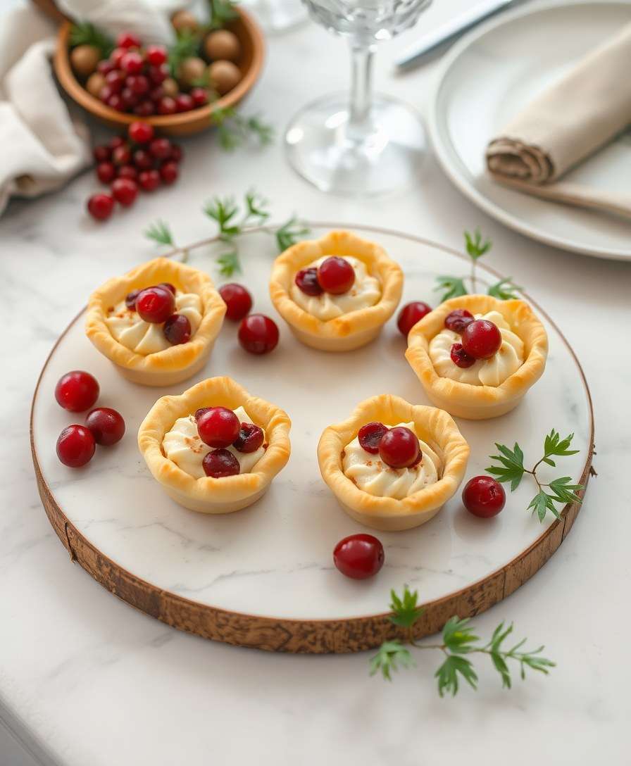 Gourmet Cranberry Brie Bites with Puff Pastry