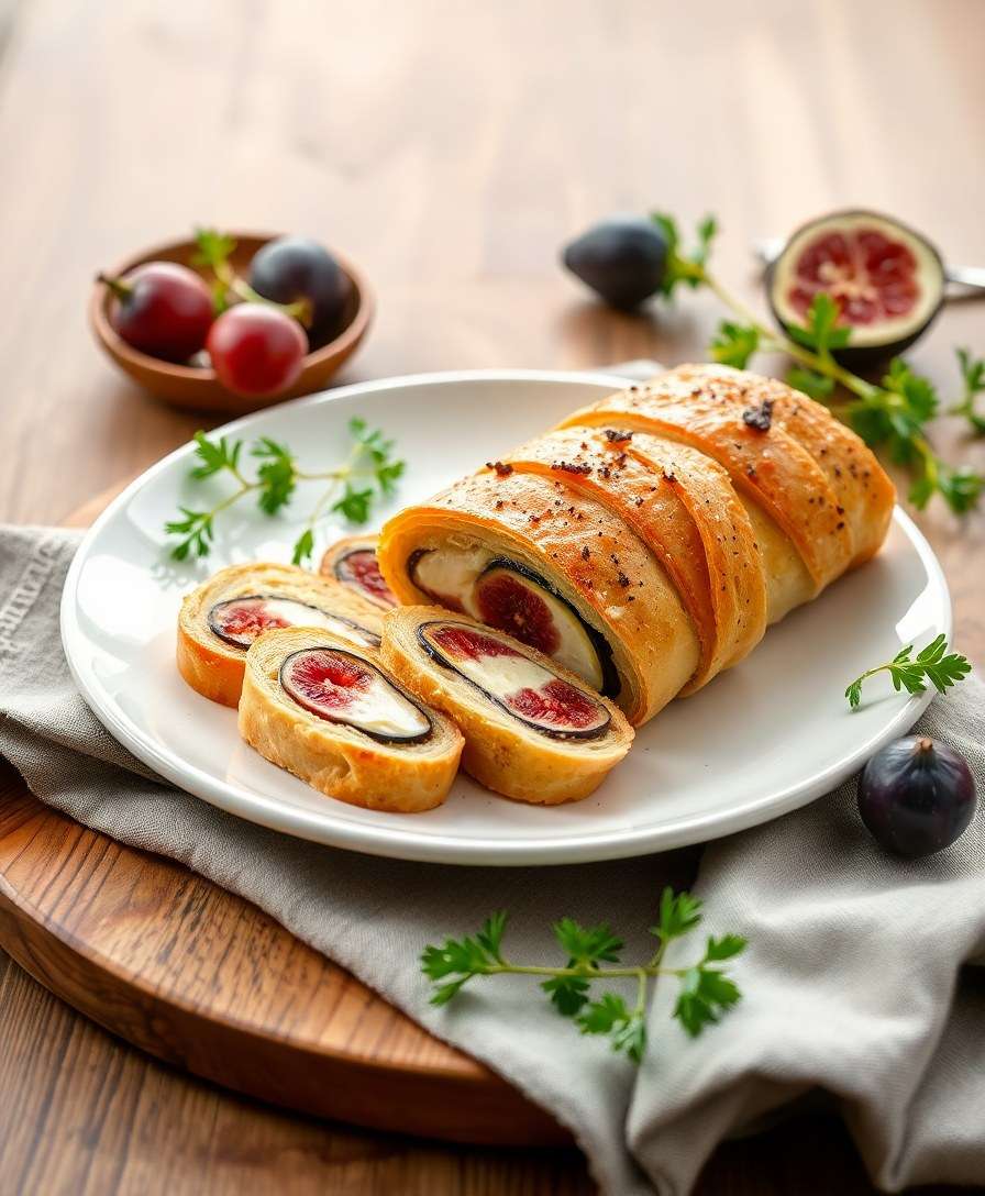 Gourmet Fig & Goat Cheese Puff Pastry Roll