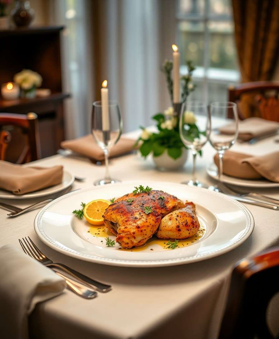 Crispy Roasted Chicken with Herb Butter