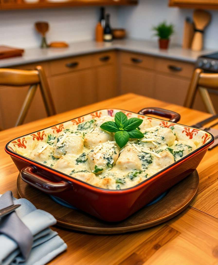 Creamy Spinach & Artichoke Chicken Bake