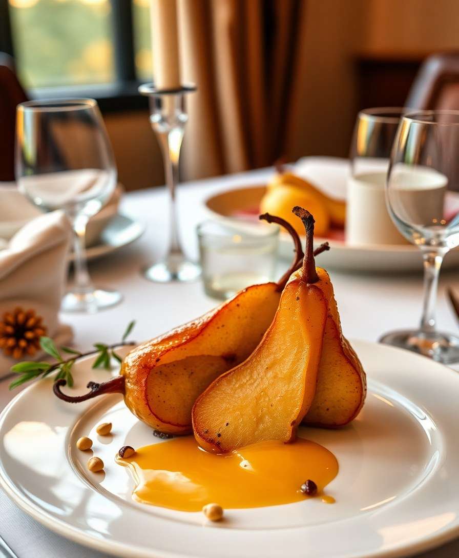 Gourmet Roasted Pears with Brie & Pistachios