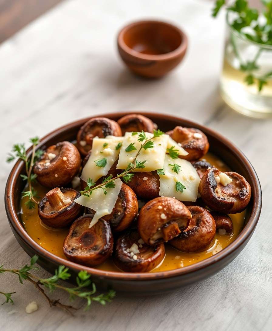 Gourmet Garlicky Mushrooms with Thyme & Parmesan