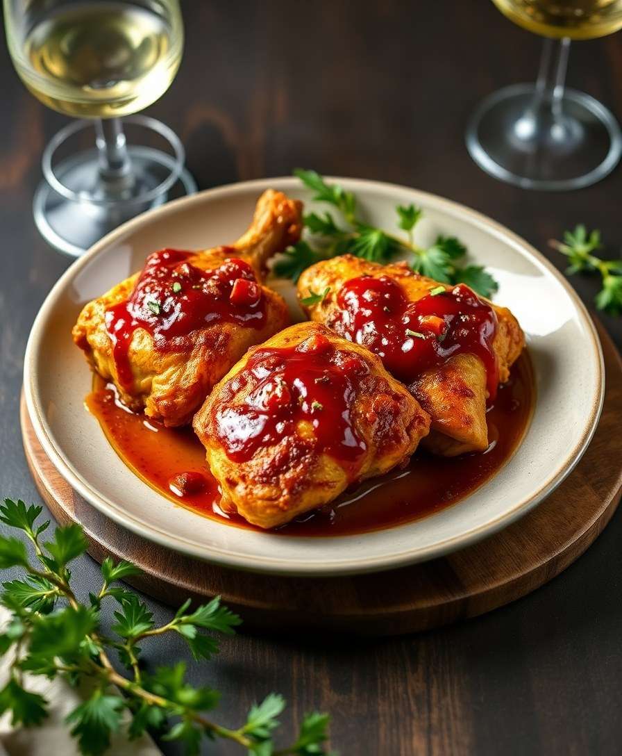 Crispy Baked Chicken Thighs with Sun-Dried Tomato Glaze