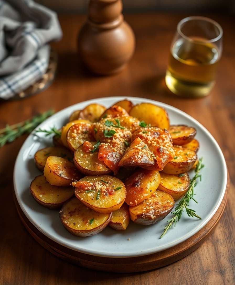 Crispy Smashed Potatoes with Parmesan & Herbs