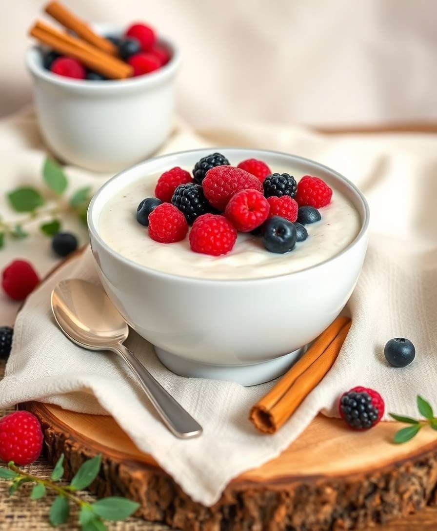 Creamy Coconut Porridge with Berries & Cinnamon