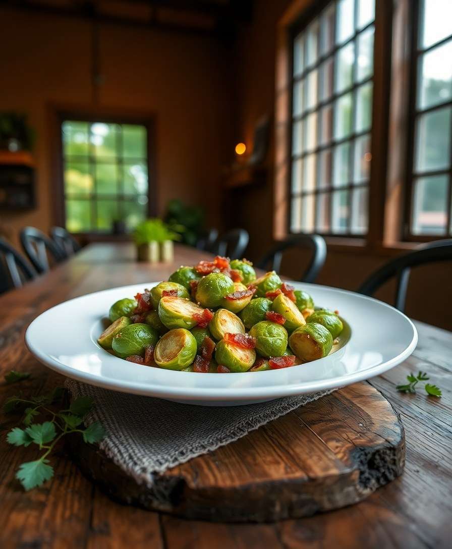 Crispy Brussels Sprouts with Bacon & Lemon