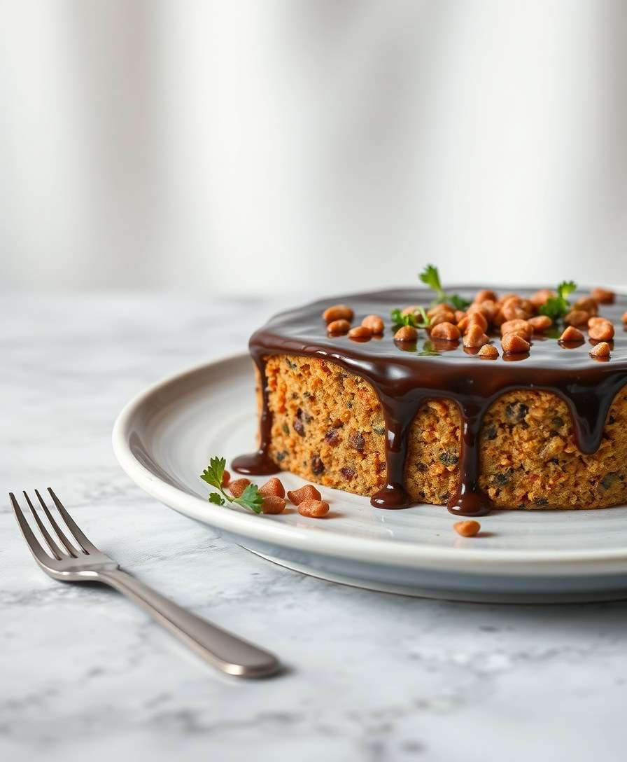 Decadent Lentil Cake with Chocolate Glaze