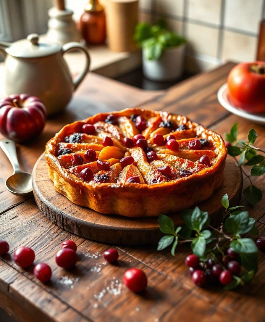 Gourmet Apple-Cranberry Tarte Tatin