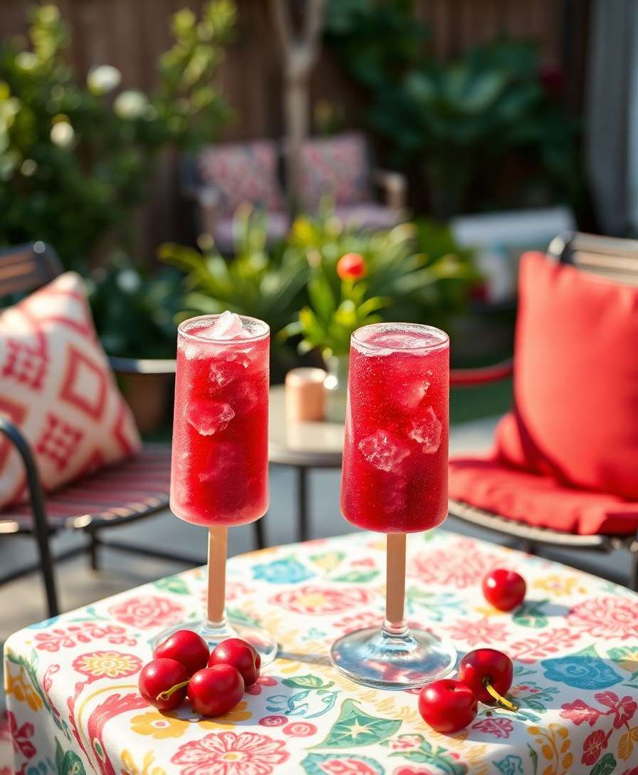 Sparkling Cherry Ice Pops