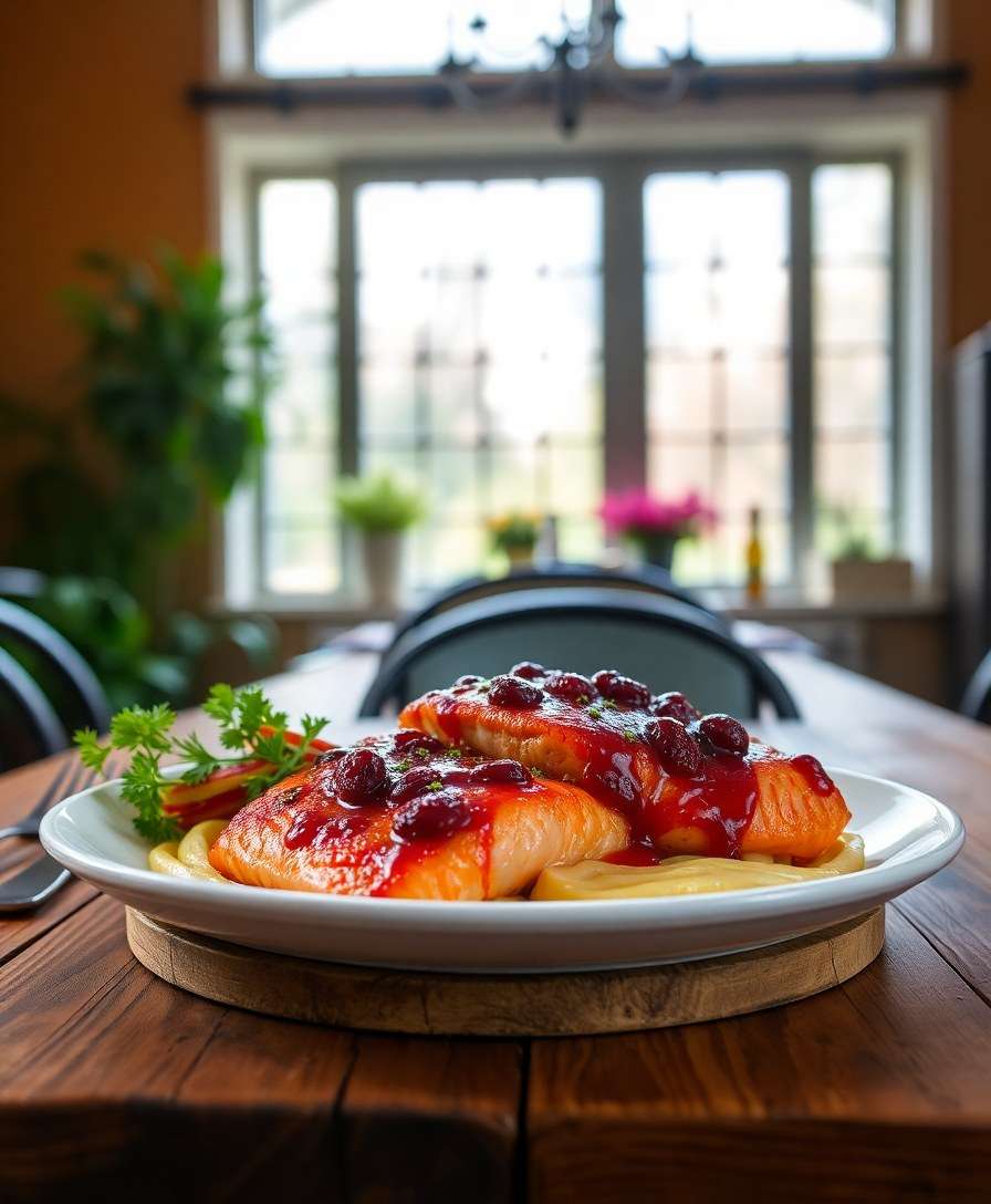 Gourmet Cranberry Glazed Salmon