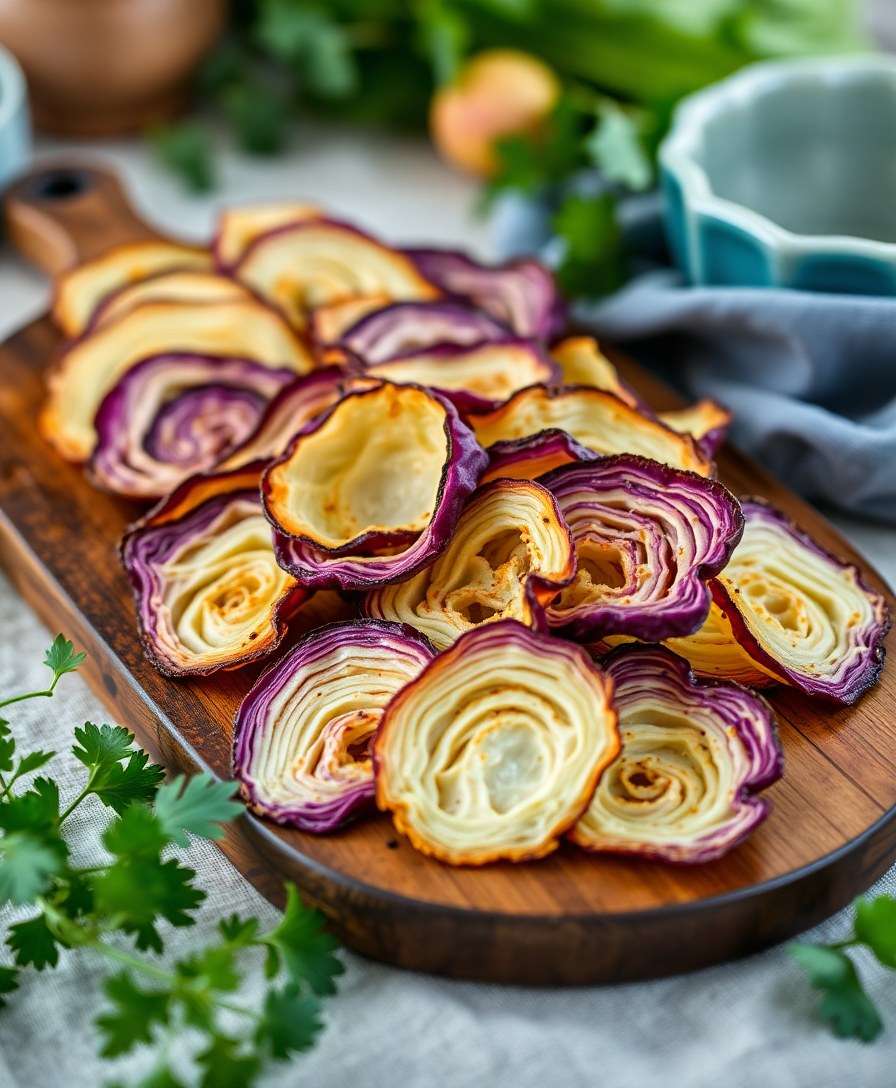 Crispy Roasted Cabbage Chips