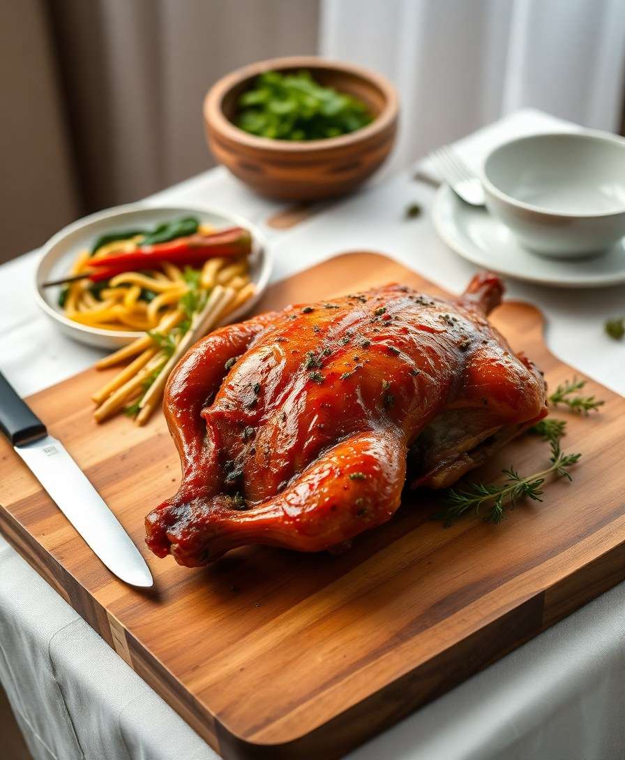 Crispy Roast Duck with Aromatic Herbs