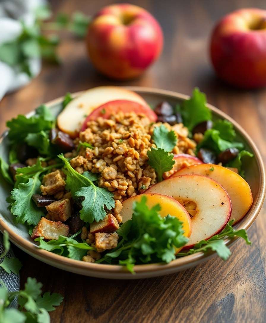 Roasted Root & Apple Salad with Lentil Crumble