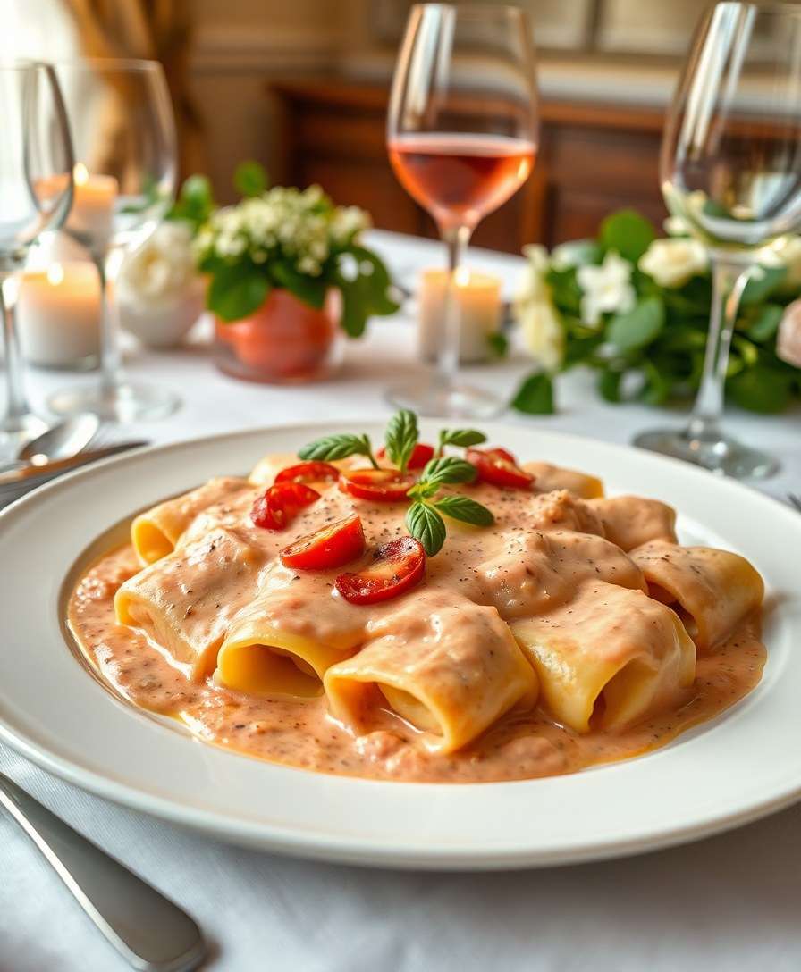 Gourmet Cannelloni with a Creamy Rosé Sauce