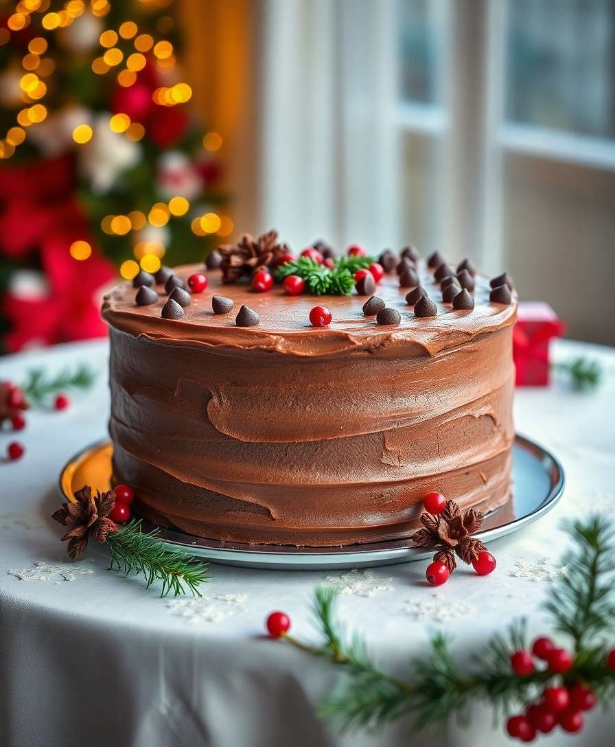 Festive Christmas Chocolate Cake