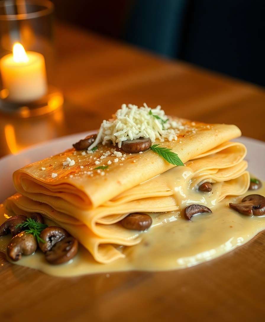 Gourmet Mushroom Crepes