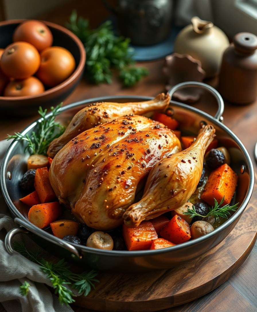 Rustic Roasted Chicken with Root Vegetables