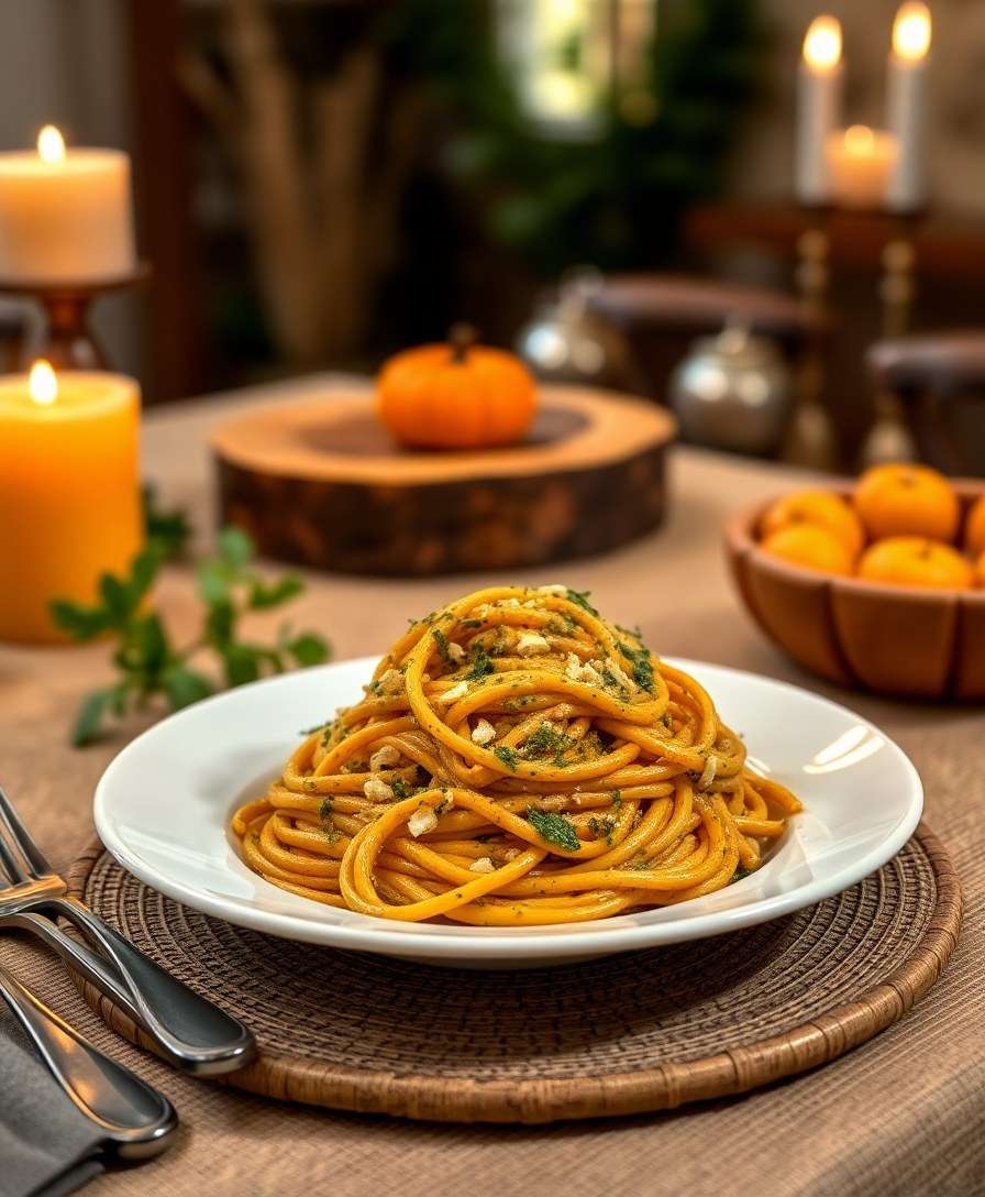 Creamy Pumpkin Pesto Pasta