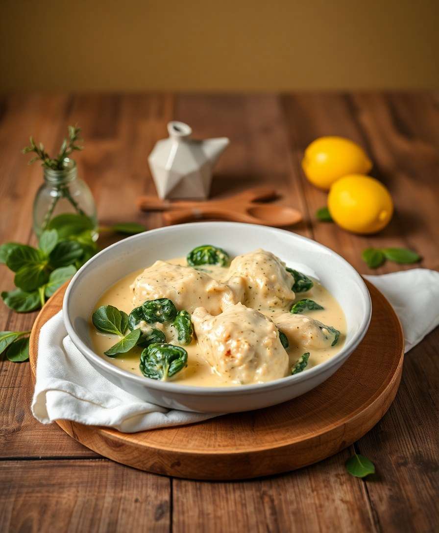 Creamy Lemon Butter Chicken with Spinach