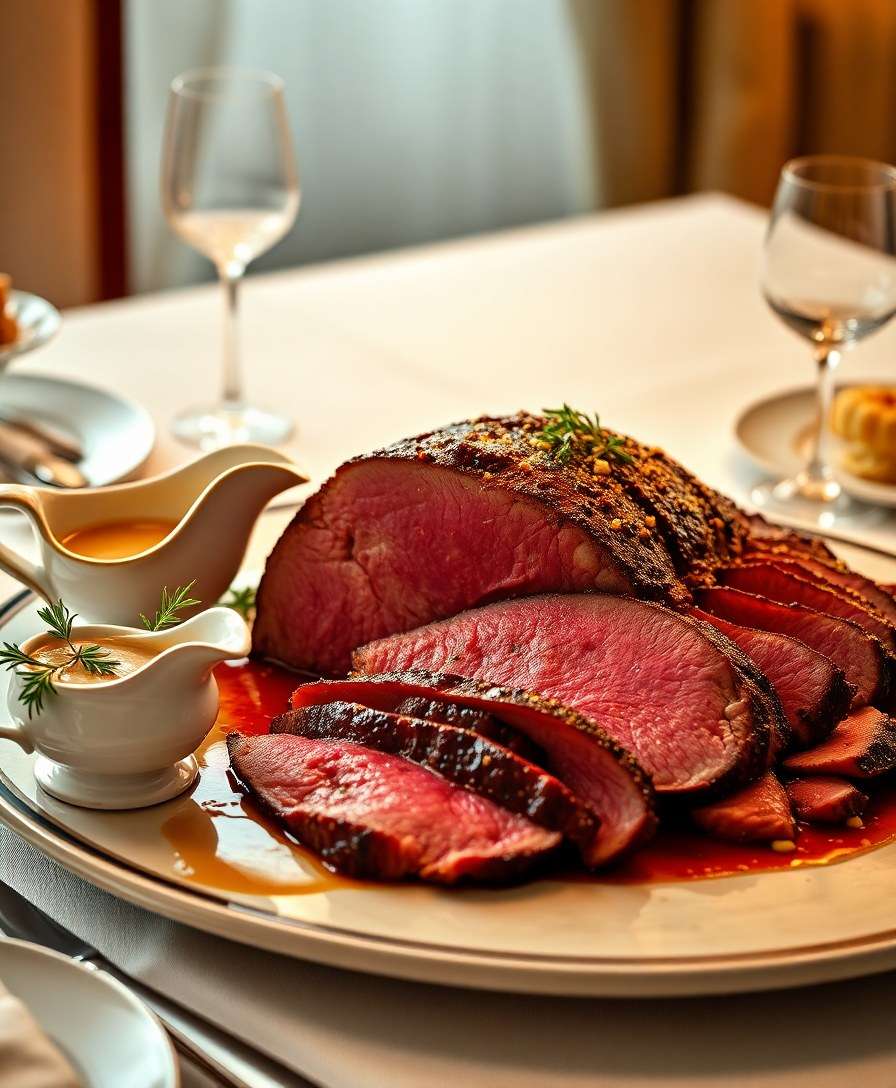 Decadent Prime Rib Roast with Creamy Garlic Gravy