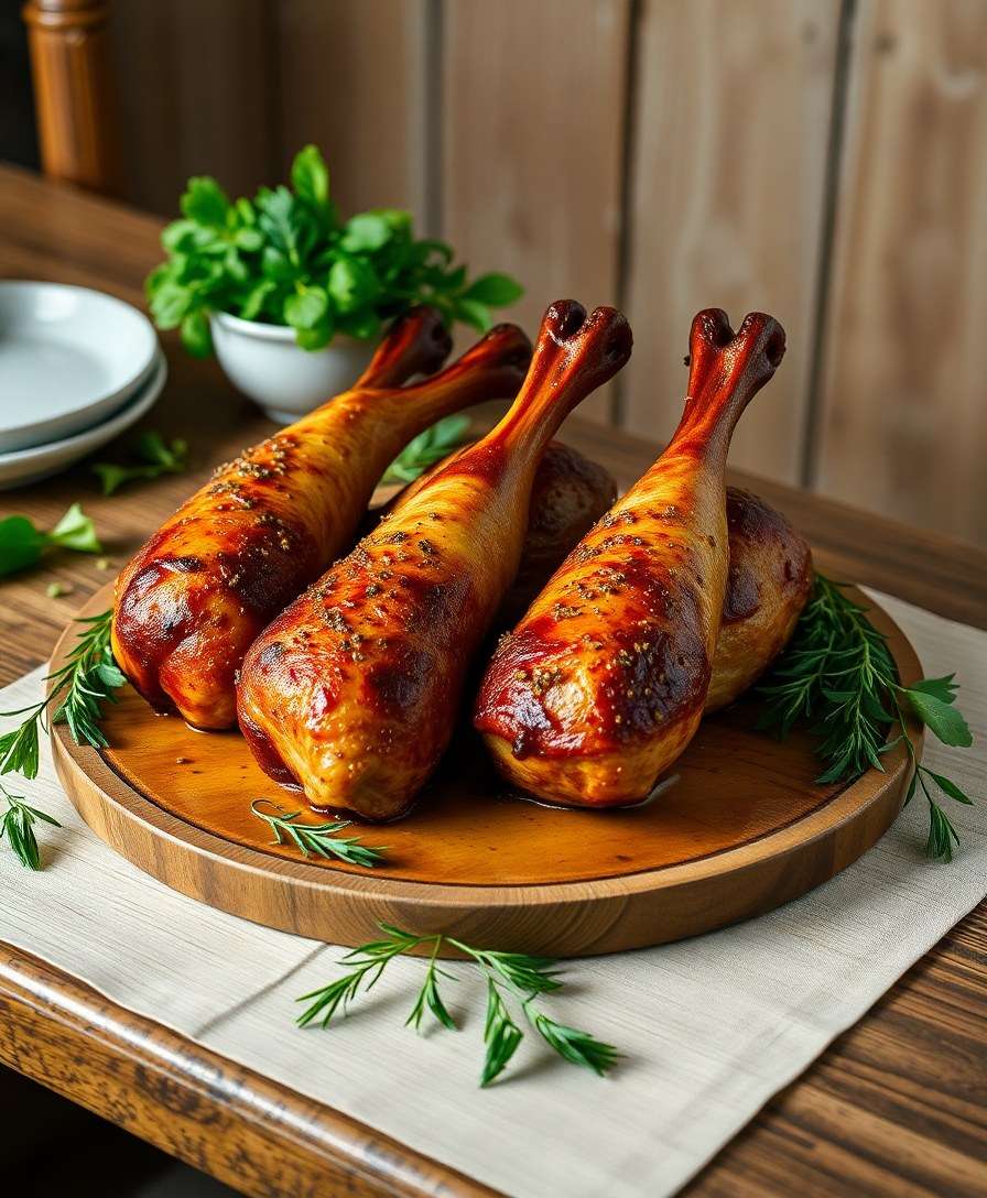 Crispy Roasted Turkey Legs with Herb Butter