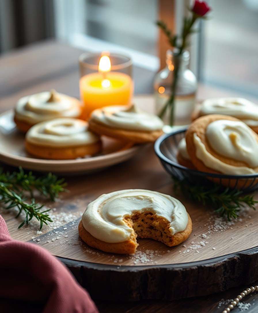 Decadent Eggnog Cookies with Cream Cheese Frosting