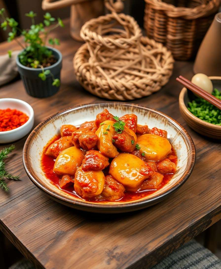 Spicy Korean Fire Chicken with Melted Cheese