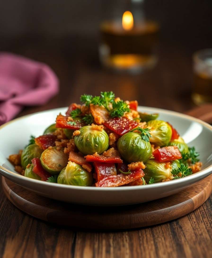 Crispy Brussels Sprout & Bacon Medley