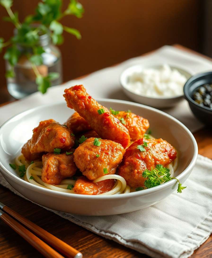 Spicy Garlic Fried Chicken (Kkanpunggi)