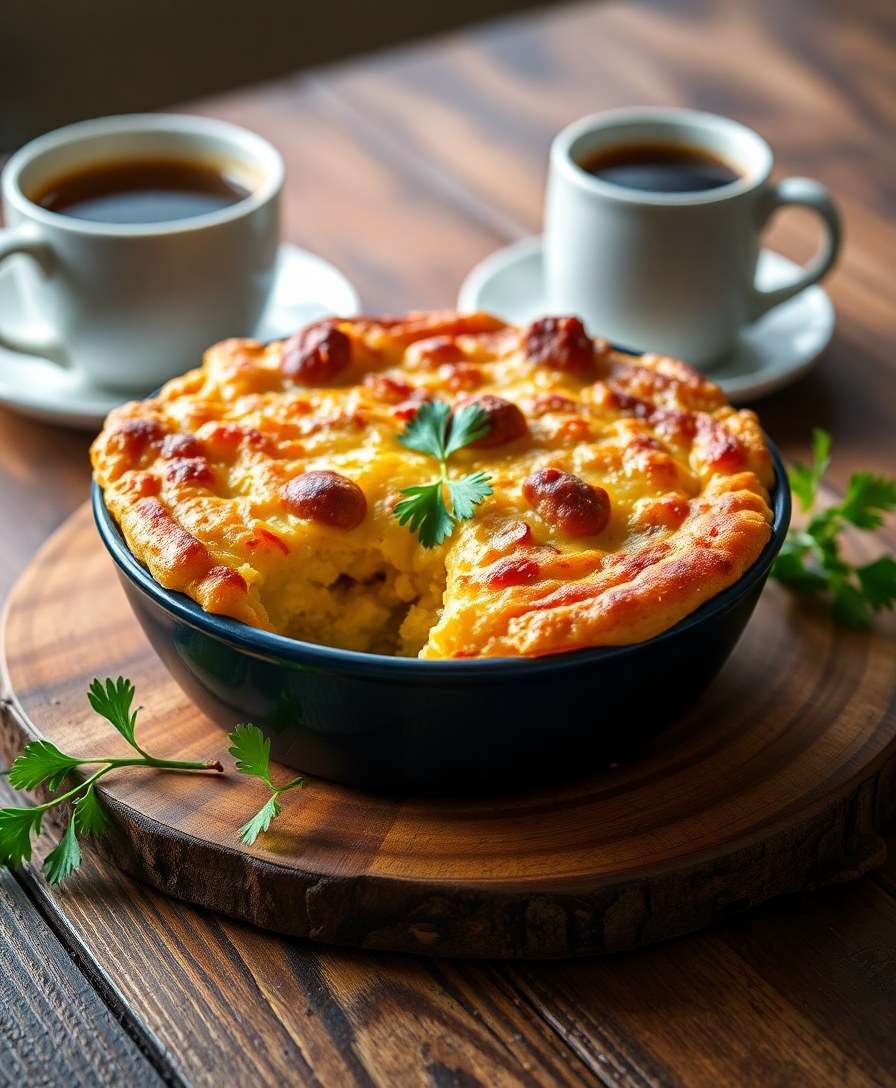 Savory Sausage & Cheddar Breakfast Casserole