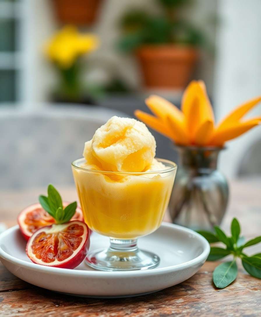 Tropical Delight Sorbet with Passion Fruit & Mango