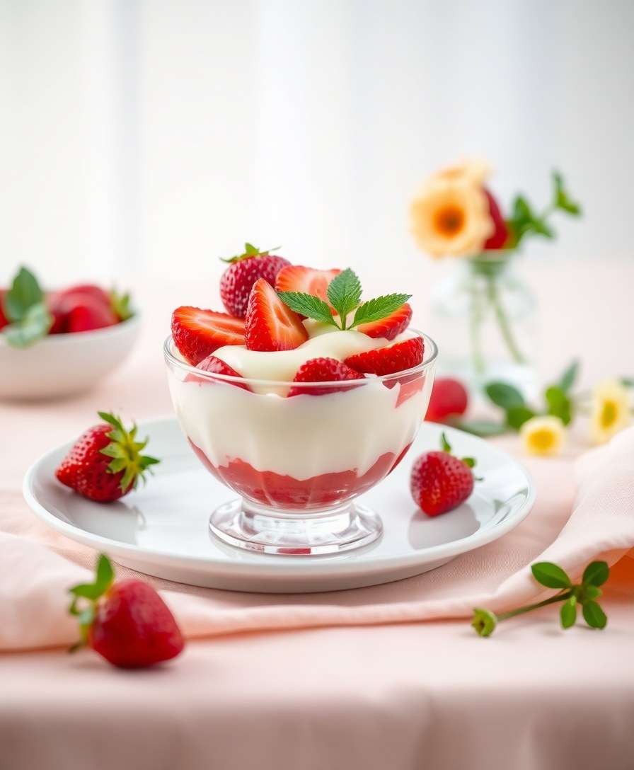 Creamy Homemade Strawberry Yogurt Delight