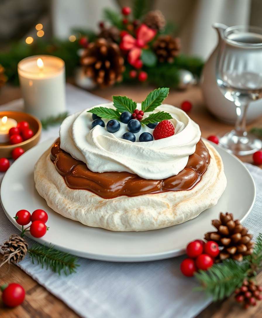 Festive Christmas Mocha Pavlova