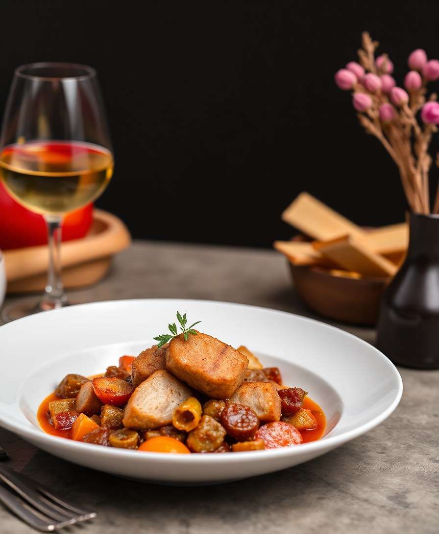 Gourmet Rabbit Ragout with Roasted Vegetables